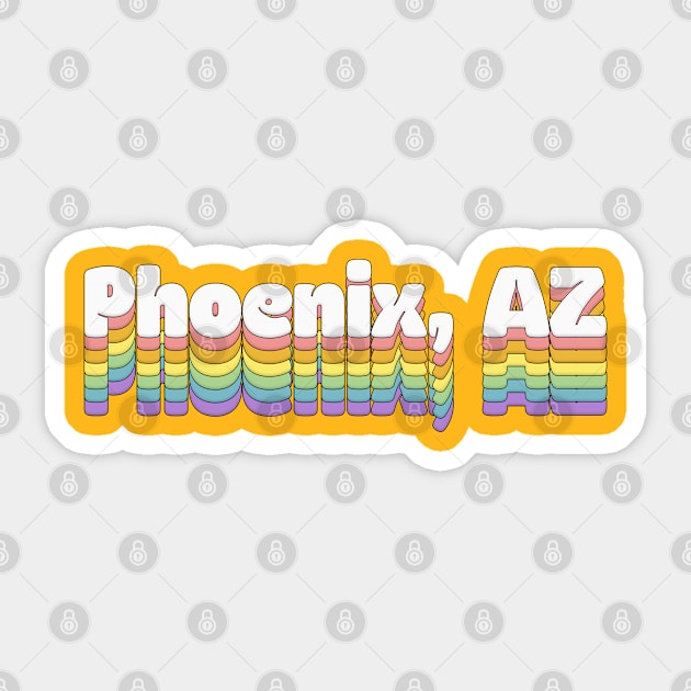 Phoenix, AZ  // Retro Typography Design Sticker by DankFutura